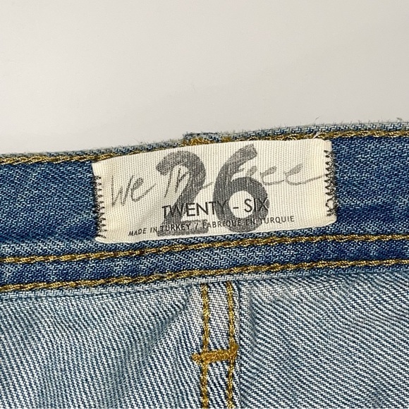 Free People Maggie Mid-Rise Straight-Leg Jeans light stone Wash Sz 26 - Picture 12 of 17